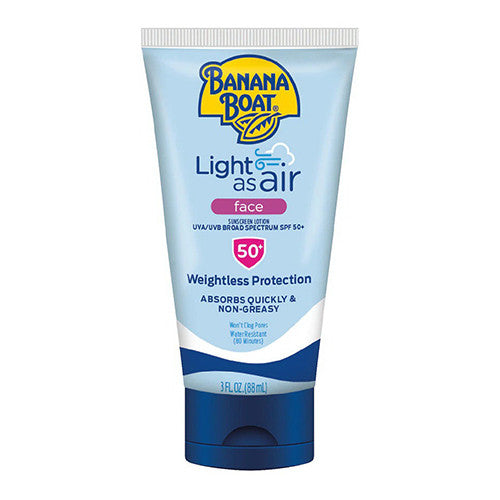 Banana Boat Light As Air Face Sunscreen Lotion SPF 50+, 3 Oz